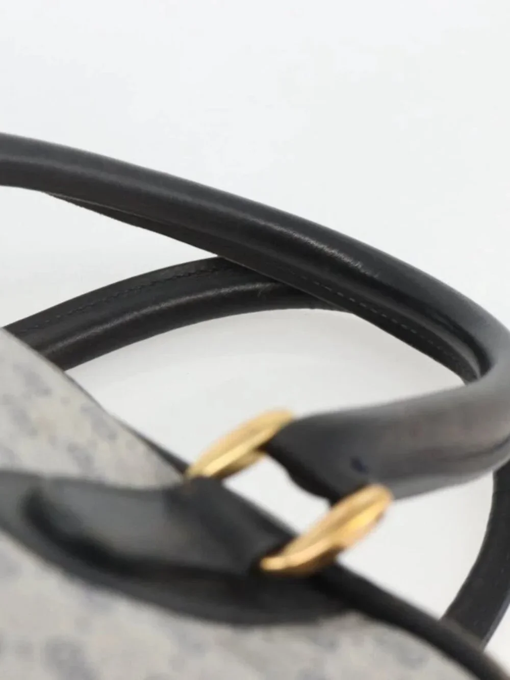 GUCCI Micro GG Supreme Hand Bag PVC Navy Gold 002 39 4330 Auth fm5279